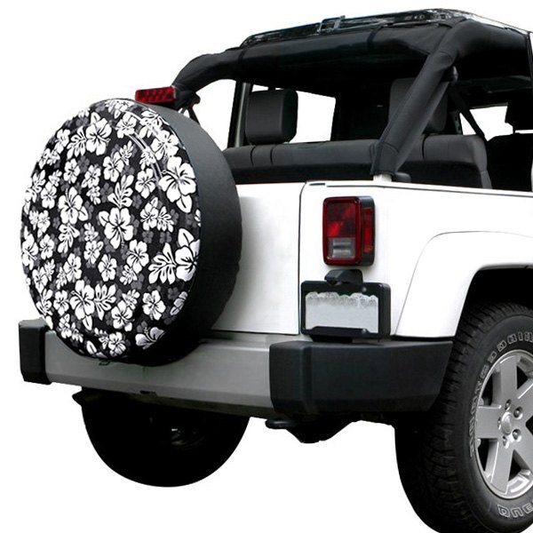 Boomerang® - 29/30" Rigid Series™ Hawaiian Black and White Print Spare Tire Cover