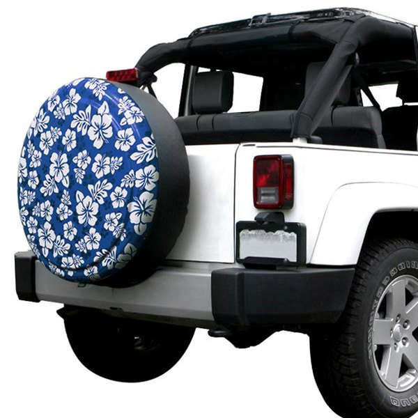 Boomerang® - 27" Rigid Series™ Hawaiian Blue and White Print Spare Tire Cover