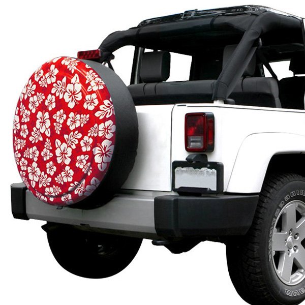 Boomerang® - 27" Rigid Series™ Hawaiian Red and White Print Spare Tire Cover