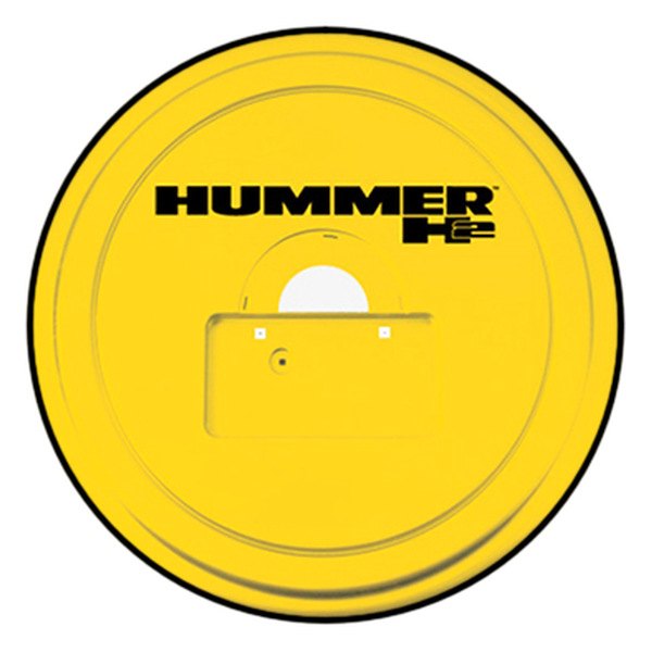 Boomerang® - 35" Rigid Series™ Yellow Spare Tire Cover with License Plate Pocket and Hummer H2 Logo