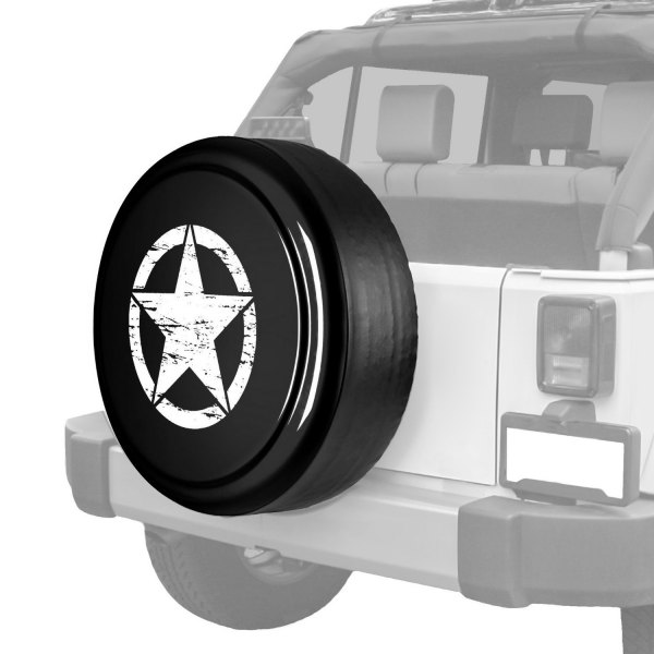 Boomerang® - 30" Rigid Series™ Unpainted black ABS Faceplate Spare Tire Cover and Oscar Mike Logo