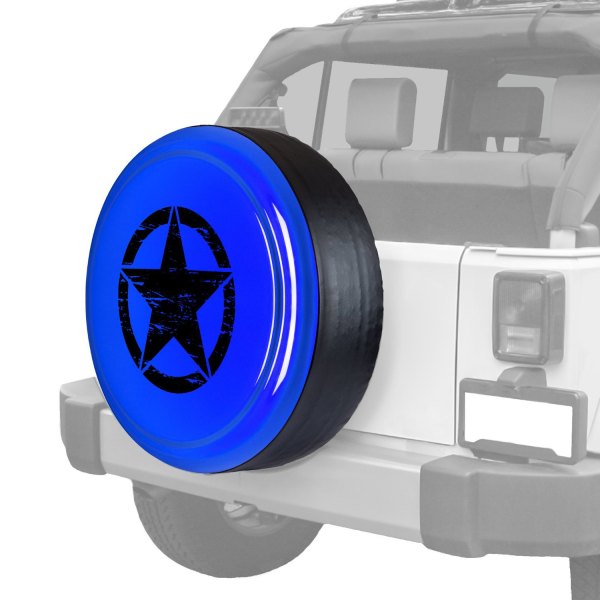 Boomerang® - 32" Rigid Series™ Cosmos Blue Spare Tire Cover and Oscar Mike Logo