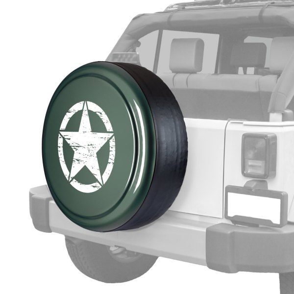 Boomerang® - 32" Rigid Series™ Commando Green Spare Tire Cover and Oscar Mike Logo