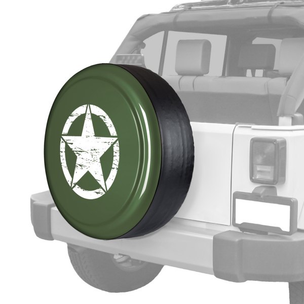 Boomerang® - 32" Rigid Series™ Jeep Green Metallic Spare Tire Cover and Oscar Mike Logo