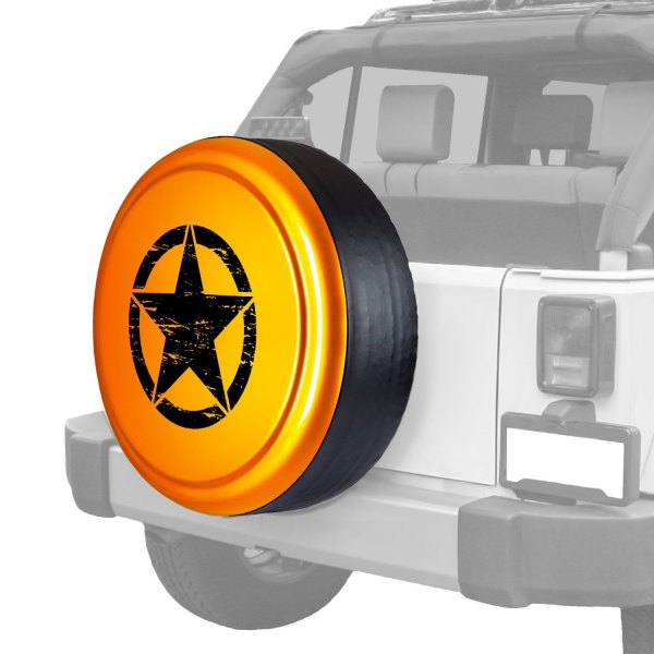 Boomerang® - 32" Rigid Series™ Mango Tango Pearl Spare Tire Cover and Oscar Mike Logo