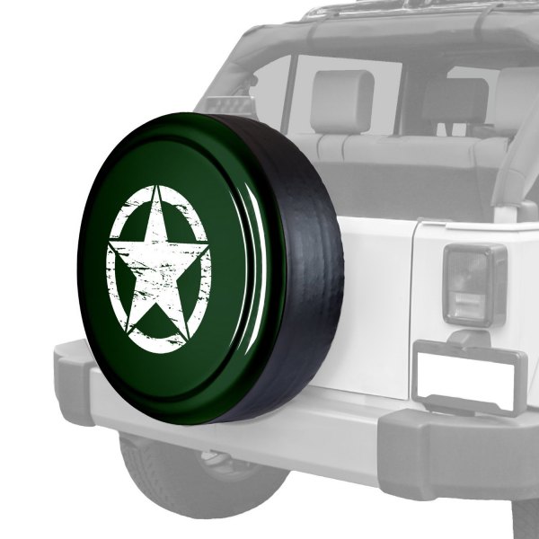 Boomerang® - 32" Rigid Series™ Natural Green Pearl Spare Tire Cover and Oscar Mike Logo