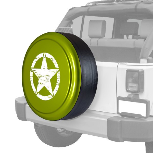 Boomerang® - 32" Rigid Series™ Rescue Green Metallic Spare Tire Cover and Oscar Mike Logo