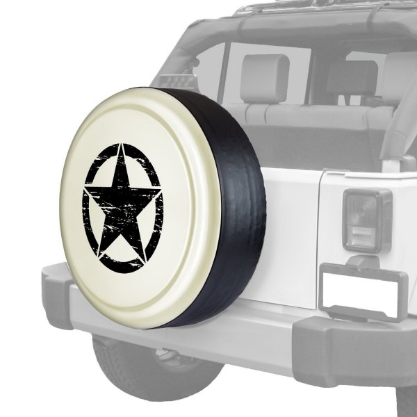 Boomerang® - 32" Rigid Series™ Stone White Spare Tire Cover and Oscar Mike Logo