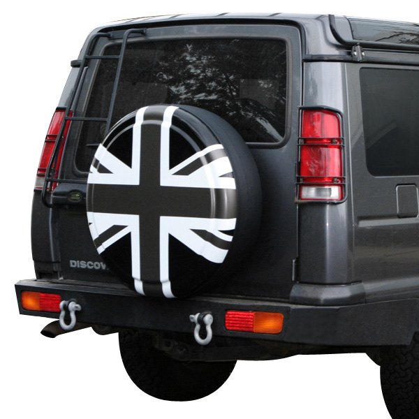 Boomerang® - 27" Rigid Series™ Union Jack Black, White and Pewter Spare Tire Cover