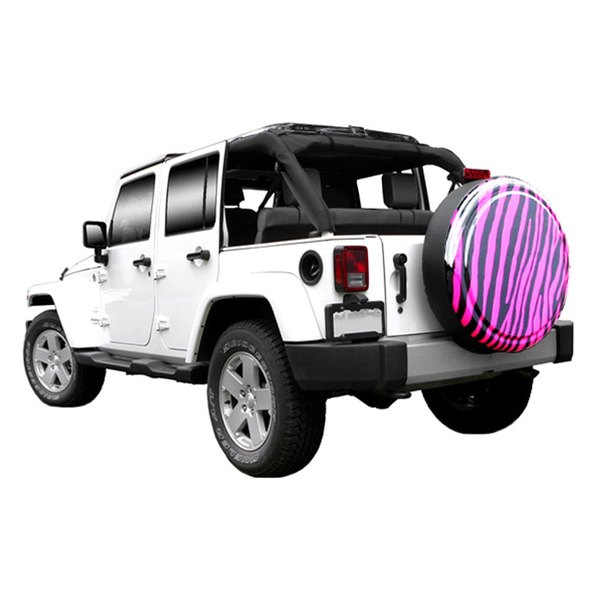 Boomerang® - 35" Rigid Series™ Zebra Black and Pink Print Spare Tire Cover