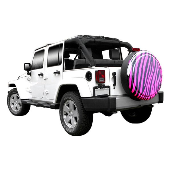 Boomerang® - 28" Rigid Series™ Zebra Black and Pink Print Spare Tire Cover