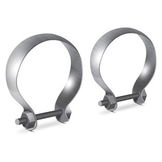 Borla® - Stainless Steel Natural Mill Swivel Joint Half Moon Clamps (2.75" Diameter)