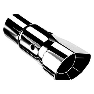 Borla® - Stainless Steel Square Intercooled Angle Cut Clamp-On Polished Exhaust Tip (2.5" Inlet, 9" Length)