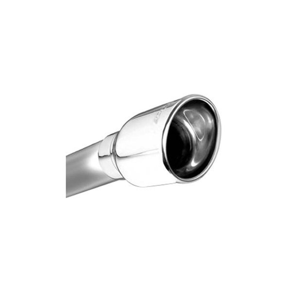 Borla® - Stainless Steel Round Rolled Edge Angle Cut Polished Exhaust Tip