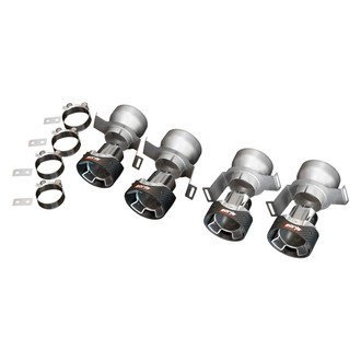 Borla® - Round Angle Cut Clamp-On Carbon Fiber Exhaust Tips