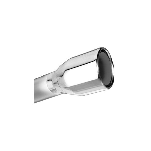 Borla® - Stainless Steel Round Rolled Edge Straight Cut Polished Exhaust Tip