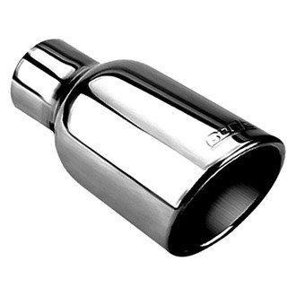 Borla® - Stainless Steel Round Rolled Edge Angle Cut Weld-On Polished Exhaust Tip (2.25" Inlet, 3.19" Outlet, 5" Length)
