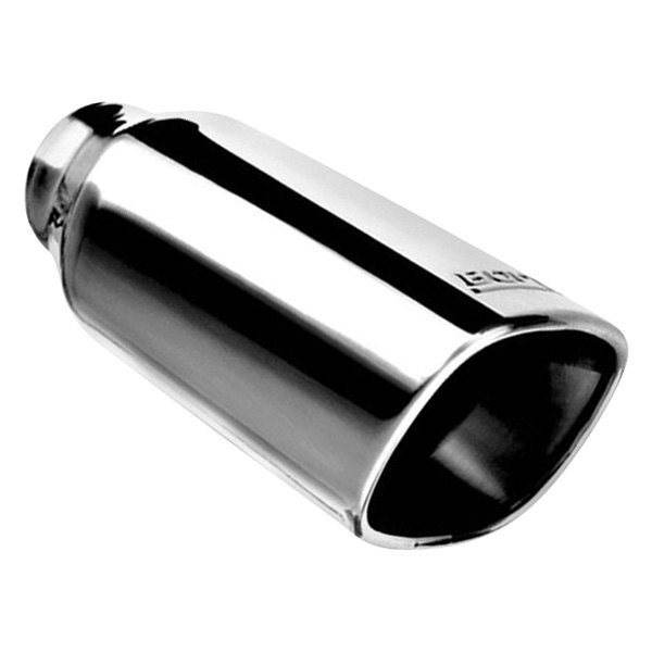 Borla® - Stainless Steel Square Rolled Edge Angle Cut Clamp-On Black Chrome  Exhaust Tip