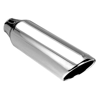 Borla® - Stainless Steel Round Rolled Edge Angle Cut Weld-On Polished Exhaust Tip (3" Inlet, 4" Outlet, 14" Length)