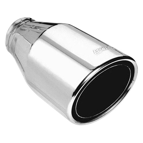 Borla® - Phantom Stainless Steel Round Rolled Edge Angle Cut Polished Exhaust Tip