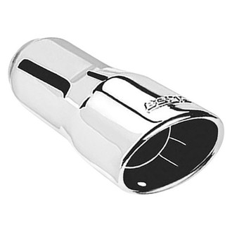Borla® - Stainless Steel Round Intercooled Rolled Edge Angle Cut Weld-On Polished Exhaust Tip (3" Inlet, 4.25" Outlet, 4" Length)