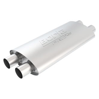 Borla® - Pro XS™ Stainless Steel Oval Unnotched Gray Exhaust Muffler (2.25" Dual ID, 2.25" Dual OD, 19" Length)