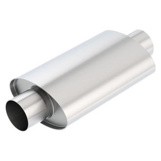 Borla® - XR-1™ Stainless Steel Oval Multi Core Rotary Engine Gray Exhaust Muffler (3" Center ID, 3" Center OD, 12" Length)