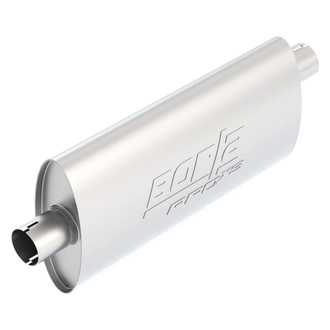 Borla® - Pro XS™ Stainless Steel Oval Notched Gray Exhaust Muffler (2.25" Center ID, 2.25" Offset OD, 19" Length)