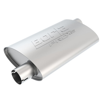 Borla® - Pro XS™ Stainless Steel Oval Notched Gray Exhaust Muffler (2" Offset ID, 2" Offset OD, 14" Length)