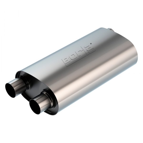 Borla® - Transverse Flow™ Stainless Steel Oval Notched Gray Exhaust Muffler