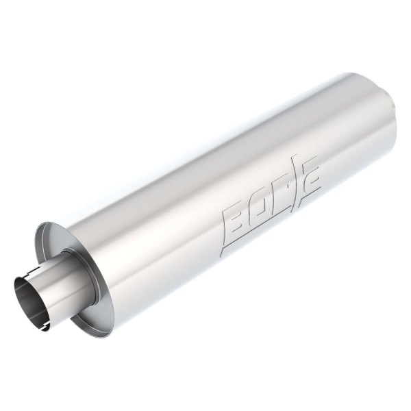Borla® - Heavy Duty Stainless Steel Round Notched Gray Exhaust Muffler