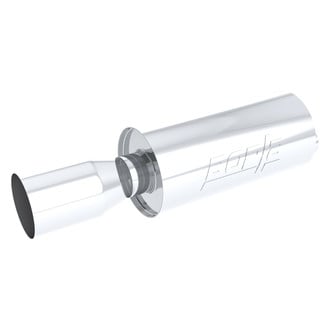 Borla® - Boomer™ Series Stainless Steel Round Rock-It Race Silver Exhaust Muffler (2.25" Center ID, 4.5" Center OD, 14" Length)