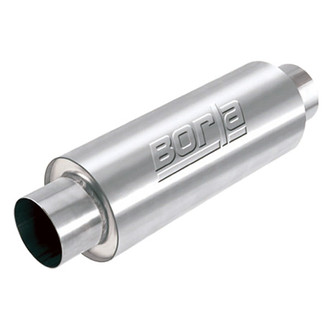 Borla® - XR-1™ Stainless Steel Round Sportsman Racing Gray Exhaust Muffler (3" Center ID, 3" Center OD, 15" Length)