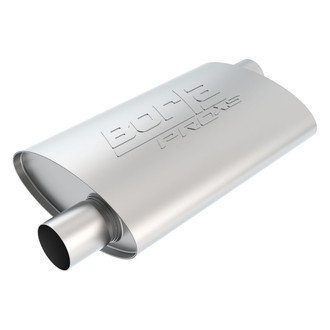 Borla® - Pro XS™ Stainless Steel Oval Unnotched Gray Exhaust Muffler (2" Offset ID, 2" Offset OD, 14" Length)