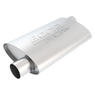 Borla® - Pro XS™ Stainless Steel Oval Unnotched Gray Exhaust Muffler (2.5" Offset ID, 2.5" Offset OD, 14" Length)