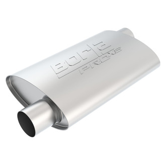 Borla® - Pro XS™ Stainless Steel Oval Unnotched Gray Exhaust Muffler (3" Offset ID, 3" Offset OD, 14" Length)