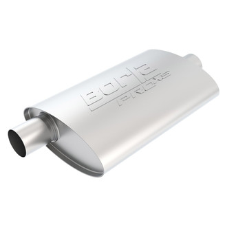 Borla® - Pro XS™ Stainless Steel Oval Unnotched Gray Exhaust Muffler (2.25" Center ID, 2.25" Offset OD, 14" Length)