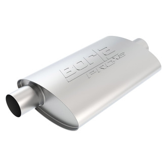 Borla® - Pro XS™ Stainless Steel Oval Unnotched Gray Exhaust Muffler (2.5" Center ID, 2.5" Offset OD, 14" Length)