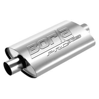 Borla® - Pro XS™ Stainless Steel Oval Unnotched Gray Exhaust Muffler (2.5" Center ID, 2.5" Center OD, 14" Length)