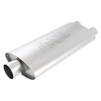 Borla® - Pro XS™ Stainless Steel Oval Unnotched Gray Exhaust Muffler (3" Center ID, 2.25" Dual OD, 19" Length)