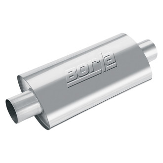 Borla® - XR-1™ Stainless Steel Oval Sportsman Racing Gray Exhaust Muffler (2.5" Center ID, 2.5" Center OD, 16" Length)