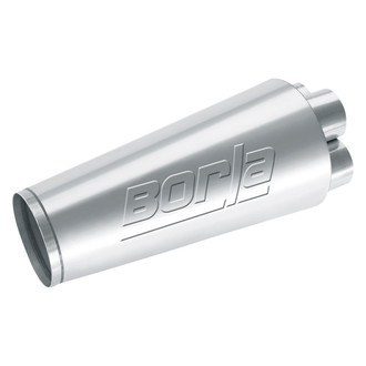 Borla® - XR-1™ Stainless Steel Round Collector Silver Exhaust Muffler (2.25" Center ID, 4" Center OD, 14" Length)
