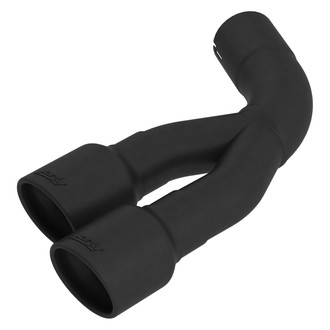 Borla® - 304 SS Round Rolled Edge Angle Cut Dual Black Ceramic Exhaust Tip