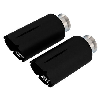 Borla® - 304 SS Round Clamp-On Ceramic Black Exhaust Tips