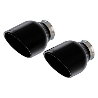 Borla® - 304 SS Round Clamp-On Black Chrome Exhaust Tips