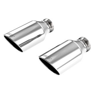 Borla® - 304 SS Round Angle Cut Bright Chrome Exhaust Tips