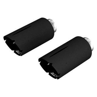 Borla® - 304 SS Brawler Style Round Square Cut Black Exhaust Tips