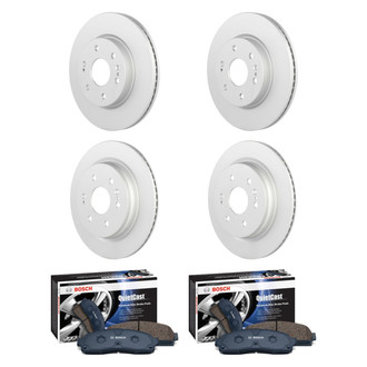 Bosch® - QuietCast™ Premium 1-Piece Brake Kit with Ceramic Brake Pads