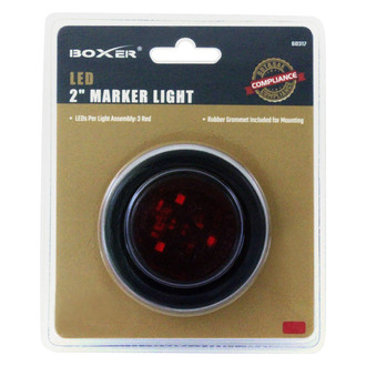 Boxer Tools® - 2" Red Round Grommet Mount LED Clearance Marker Lights