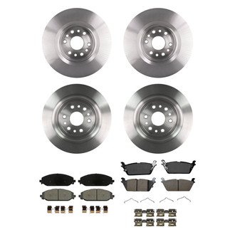 bproauto® - Front and Rear Brake Kit with Semi-Metallic Pads